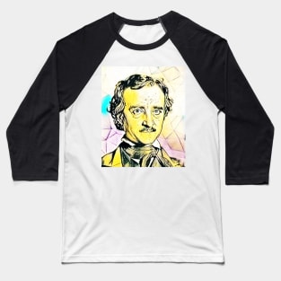 Edgar Allan Poe Portrait | Edgar Allan Poe Artwork 2 Baseball T-Shirt